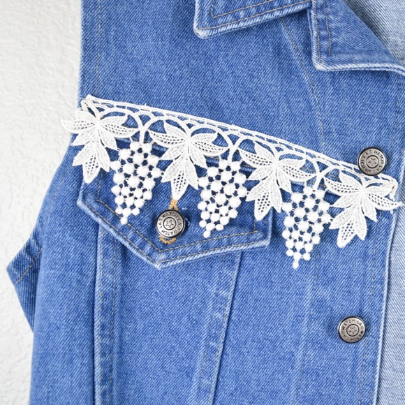 Vtg 90s Watch LA Womens L Denim Jean Vest - Picture 3 of 5